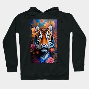 Dreamy Stunning Animals - Exotic Floral Tiger Art Hoodie